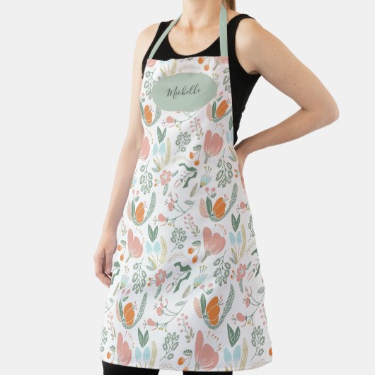 Niedlicher botanischer Pastellblumenmuster individ Schürze (InSitu)