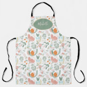 Niedlicher botanischer pastellfarbener Blumenmuste Schürze (Vorderseite)