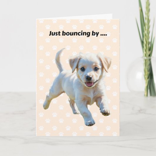 Niedlicher Bouncer mit Paw Prints wird gut Karte (Vorderseite)