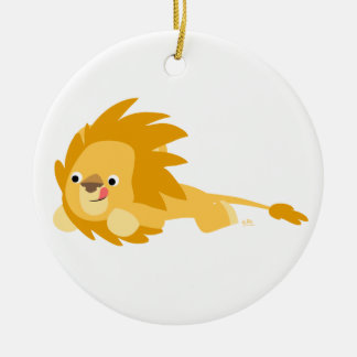 Niedlicher Bouncy Cartoon Löwenzelt Keramik Ornament