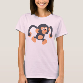 Niedlicher Bouncy Cartoon Schimpanzee Women T - Sh T-Shirt