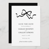 Niedlicher Bow-Absturz Save the Date Einladung (Vorne/Hinten)