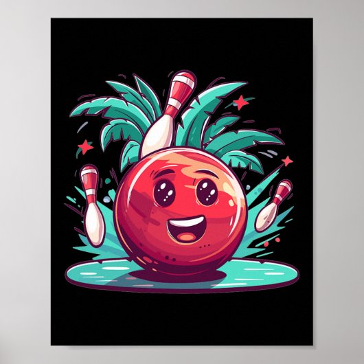 Niedlicher Bowling Art I Kinder Bowling Poster (Vorne)