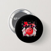Niedlicher Bowling Byll Valentine Heart Lover Play Button (Vorne & Hinten)