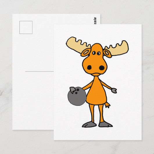 Niedlicher Bowling Cartoon Postkarte (Vorne/Hinten)
