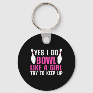 Niedlicher Bowling für Frauen Mädchen Bowler Spare Schlüsselanhänger