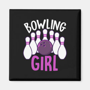 Niedlicher Bowling Girl Funny Bowler Enthusiasten Magnet