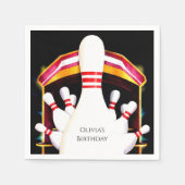 Niedlicher Bowling von einfachen Kindern zum Gebur Serviette (Vorderseite)