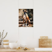 Niedlicher Boxer Dog Art Print Poster (Küche)
