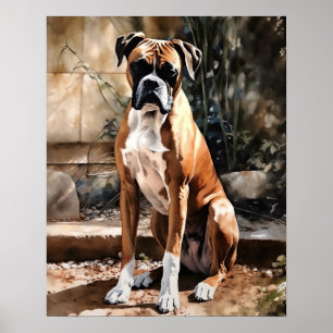 Niedlicher Boxer Dog Art Print Poster