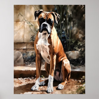 Niedlicher Boxer Dog Art Print Poster