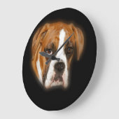 Niedlicher Boxer Dog Portrait Wall Clock Große Wanduhr (Winkel)