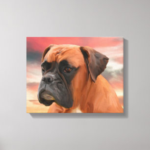 Niedlicher Boxer Dog Wasser Farbe Öl Malerei Wand Leinwanddruck