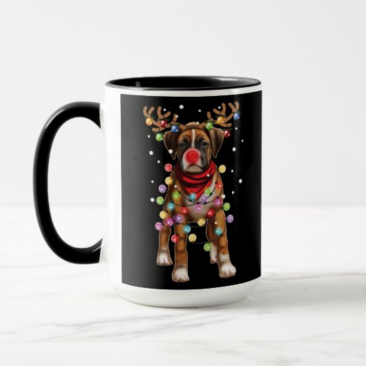Niedlicher Boxer Dog Weihnachts-Weihnachtsgeschenk Tasse (Links)