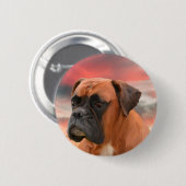 Niedlicher Boxer Hund Aquarellmalerei Art Button (Vorne & Hinten)
