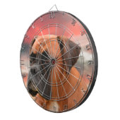 Niedlicher Boxer Hund Aquarellmalerei Art Dartscheibe (Vorderseite rechts)