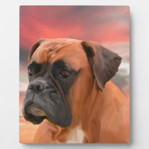 Niedlicher Boxer Hund Aquarellmalerei Art Fotoplatte