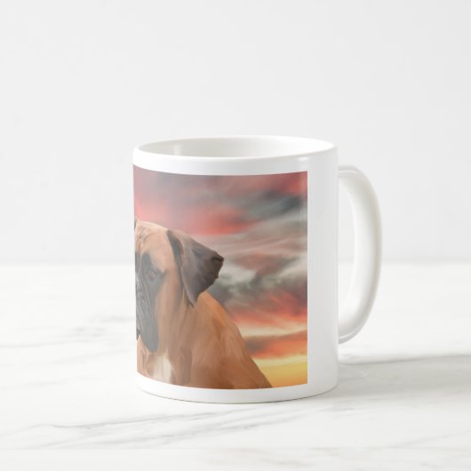 Niedlicher Boxer Hund Aquarellmalerei Art Kaffeetasse (VorderseiteRechts)