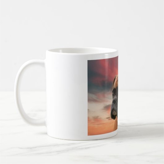 Niedlicher Boxer Hund Aquarellmalerei Art Kaffeetasse (Links)