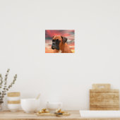 Niedlicher Boxer Hund Aquarellmalerei Art Poster (Küche)