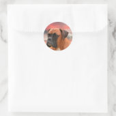 Niedlicher Boxer Hund Aquarellmalerei Art Runder Aufkleber (Tasche)