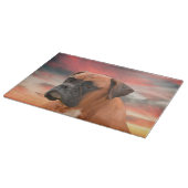 Niedlicher Boxer Hund Aquarellmalerei Art Schneidebrett (Ecke)