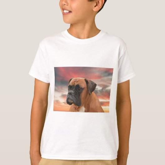 Niedlicher Boxer Hund Aquarellmalerei Art T-Shirt (Vorderseite)