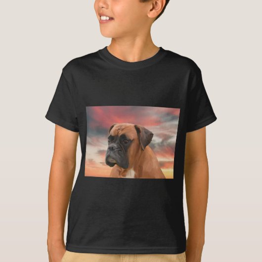 Niedlicher Boxer Hund Aquarellmalerei Art T-Shirt (Vorderseite)