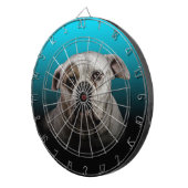 Niedlicher Boxer Hund mit blauem schwarzem Hinterg Dartscheibe (Vorderseite rechts)