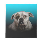 Niedlicher Boxer Hund mit blauem schwarzem Hinterg Notizblock (Vorderseite)