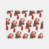 Niedlicher Boxer Hund mit Rentier Antlers Weihnach Fleecedecke (Vorderseite (Horizontal))