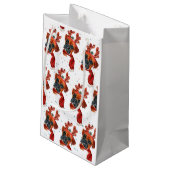 Niedlicher Boxer Hund mit Rentier Antlers Weihnach Kleine Geschenktüte (Rückseite Schrägansicht)