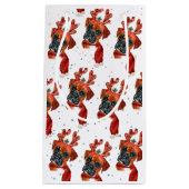 Niedlicher Boxer Hund mit Rentier Antlers Weihnach Kleine Geschenktüte (Vorderseite)