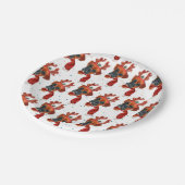 Niedlicher Boxer Hund mit Rentier Antlers Weihnach Pappteller (Schrägansicht)