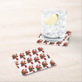 Niedlicher Boxer Hund mit Rentier Antlers Weihnach Rechteckiger Pappuntersetzer (Vor Ort)