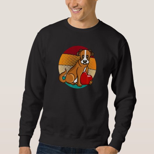 Niedlicher Boxer Hund Valentinstag Herzerregulieru Sweatshirt (Vorderseite)