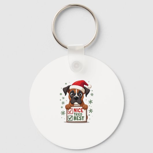 Niedlicher Boxer Hund Weihnachten Nizza mein Beste Schlüsselanhänger (Vorderseite)