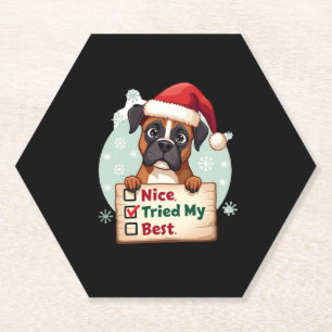 Niedlicher Boxer Hund Weihnachten Nizza mein Beste Untersetzer