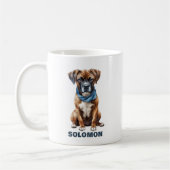 Niedlicher Boxer mit Scarf Personalisiert Kaffeetasse (Links)