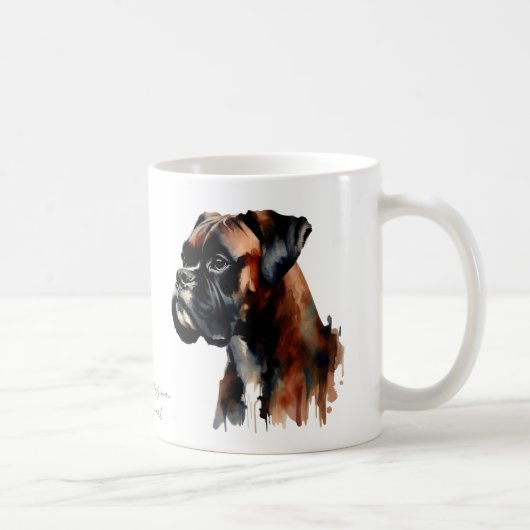 Niedlicher Boxer personalisieren Kaffeetasse (Rechts)