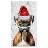Niedlicher Boxer Weihnachts-Hund Holiday Woof Word Kleine Geschenktüte (Rückseite)