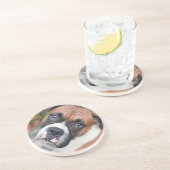 Niedlicher Boxerhund Getränkeuntersetzer (Seite)
