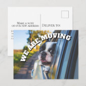 Niedlicher Boxerhund in Auto-Change-Adresse Ankündigungspostkarte (Vorne/Hinten)