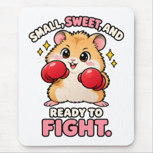 Niedlicher Boxhamster bereit zum Kampf Mousepad