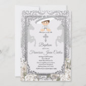 Niedlicher Boy Charro Taufe Einladung (Vorderseite)