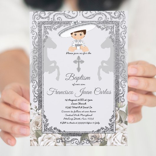 Niedlicher Boy Charro Taufe Einladung