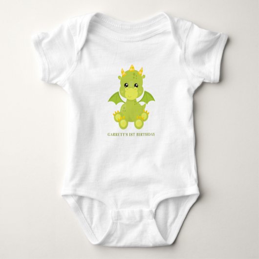 Niedlicher Boy Dragon 1. Geburtstag Baby Strampler (Vorderseite)