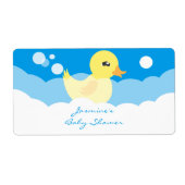 Niedlicher Boy Rubber Ducky Water Flasche Labels (Vorne)