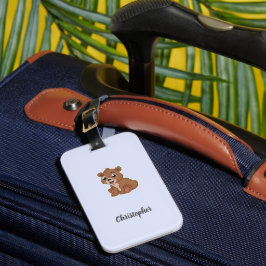 Niedlicher Braunbär blau Gepäckanhänger
