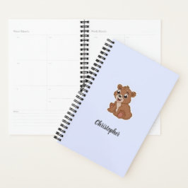Niedlicher Braunbär blau Planer
